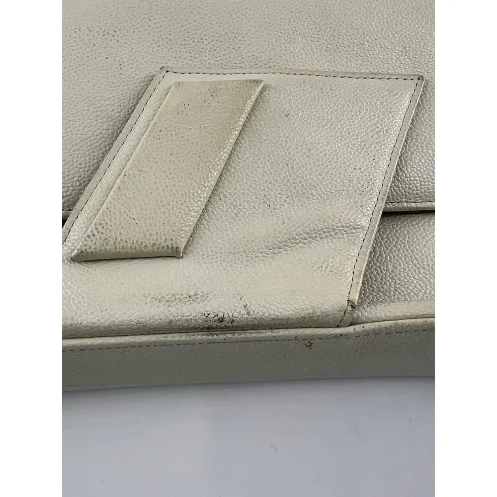 Vintage Y2K Green Mountain Purse Ivory Cream Snap Closure Retro Shoulder Bag 90s